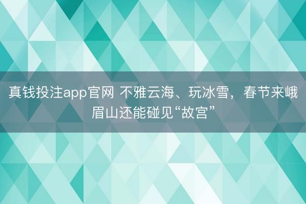 真钱投注app官网 不雅云海、玩冰雪,春节来峨眉山还能碰见“故宫”
