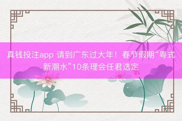 真钱投注app 请到广东过大年!春节假期“粤式新潮水”10条理会任君选定