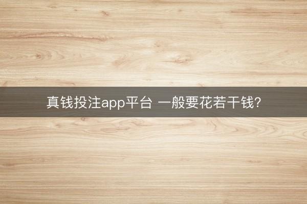 真钱投注app平台 一般要花若干钱?
