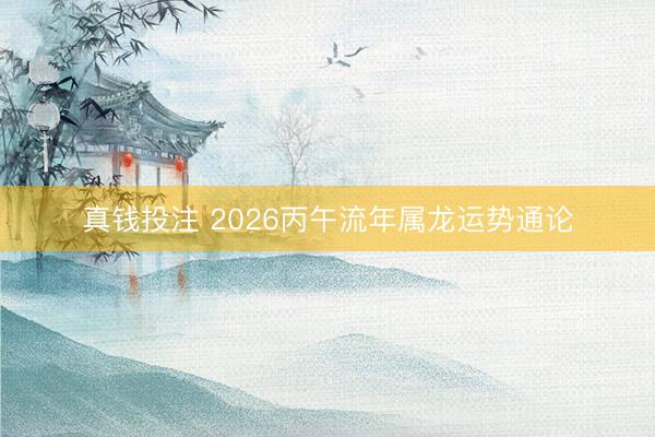 真钱投注 2026丙午流年属龙运势通论