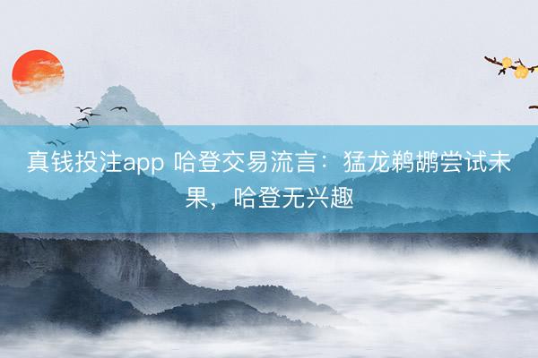 真钱投注app 哈登交易流言：猛龙鹈鹕尝试未果，哈登无兴趣