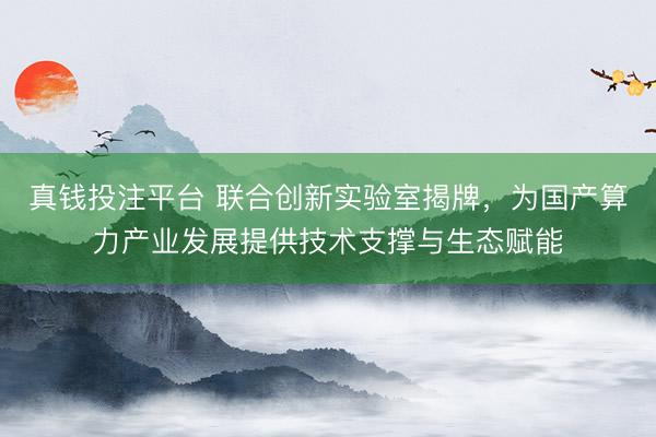 真钱投注平台 联合创新实验室揭牌，为国产算力产业发展提供技术支撑与生态赋能