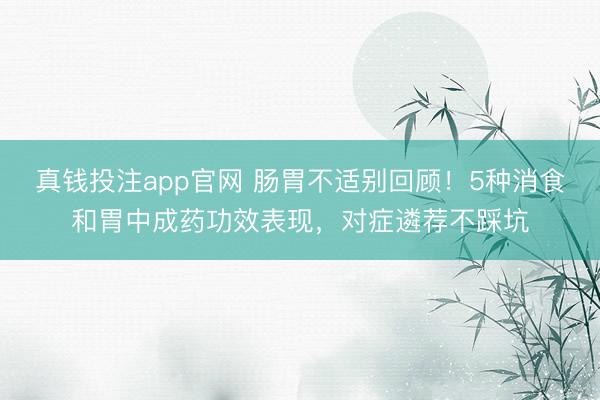 真钱投注app官网 肠胃不适别回顾！5种消食和胃中成药功效表现，对症遴荐不踩坑