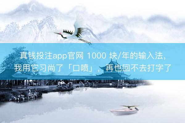 真钱投注app官网 1000 块/年的输入法,我用它习尚了「口喷」,再也回不去打字了