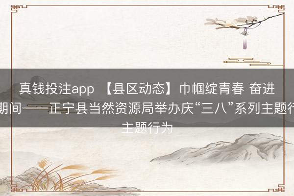 真钱投注app 【县区动态】巾帼绽青春 奋进新期间——正宁县当然资源局举办庆“三八”系列主题行为
