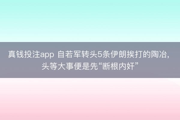 真钱投注app 自若军转头5条伊朗挨打的陶冶， 头等大事便是先“断根内奸”