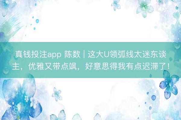 真钱投注app 陈数 | 这大U领弧线太迷东谈主，优雅又带点飒，好意思得我有点迟滞了！