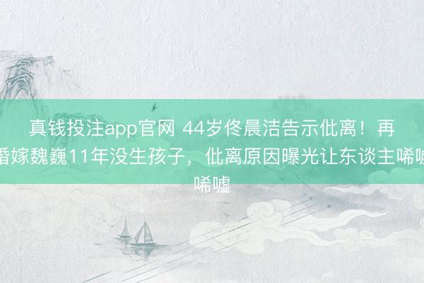 真钱投注app官网 44岁佟晨洁告示仳离!再婚嫁魏巍11年没生孩子,仳离原因曝光让东谈主唏嘘