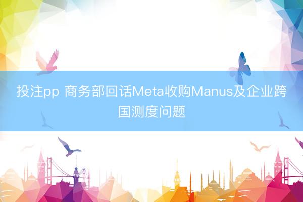 投注pp 商务部回话Meta收购Manus及企业跨国测度问题