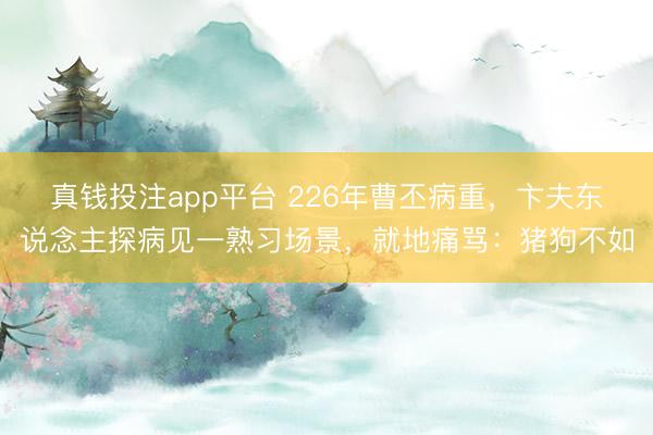真钱投注app平台 226年曹丕病重,卞夫东说念主探病见一熟习场景,就地痛骂:猪狗不如