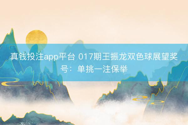 真钱投注app平台 017期王振龙双色球展望奖号：单挑一注保举