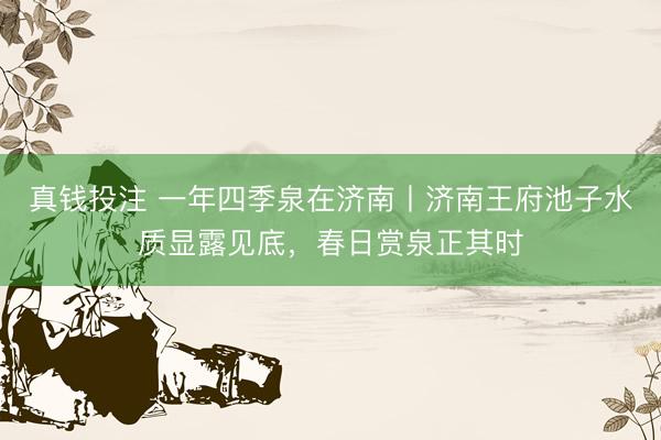 真钱投注 一年四季泉在济南丨济南王府池子水质显露见底，春日赏泉正其时