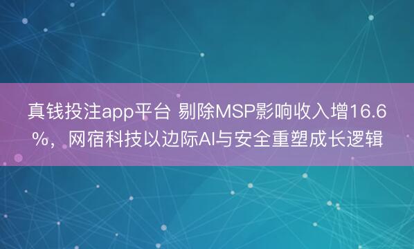 真钱投注app平台 剔除MSP影响收入增16.6%，网宿科技以边际AI与安全重塑成长逻辑
