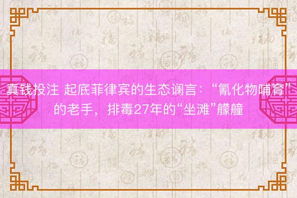 真钱投注 起底菲律宾的生态谰言：“氰化物哺育”的老手，排毒27年的“坐滩”艨艟