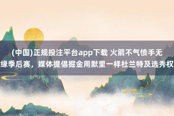 (中国)正规投注平台app下载 火箭不气愤手无缘季后赛，媒体提倡掘金用默里一样杜兰特及选秀权