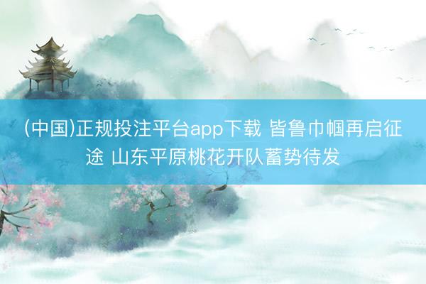 (中国)正规投注平台app下载 皆鲁巾帼再启征途 山东平原桃花开队蓄势待发