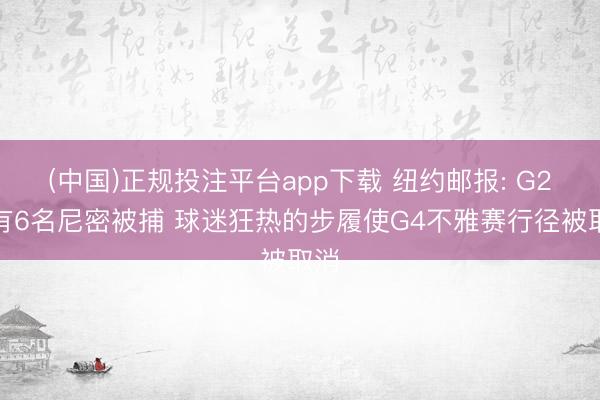 (中国)正规投注平台app下载 纽约邮报: G2后有6名尼密被捕 球迷狂热的步履使G4不雅赛行径被取消